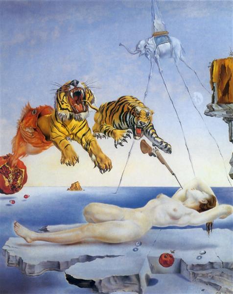 'Dream Caused by the Flight of a Bee around a Pomegranate a Second before Awakening'- Dali, 1944