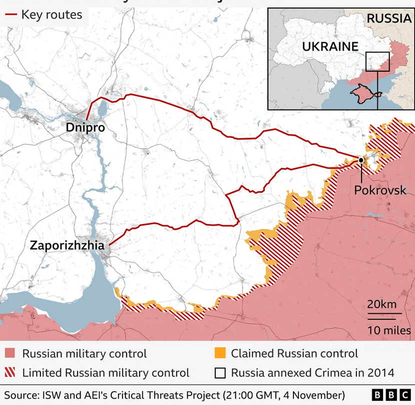 map of eastern Ukraine