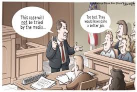 image: cartoon about trial by media